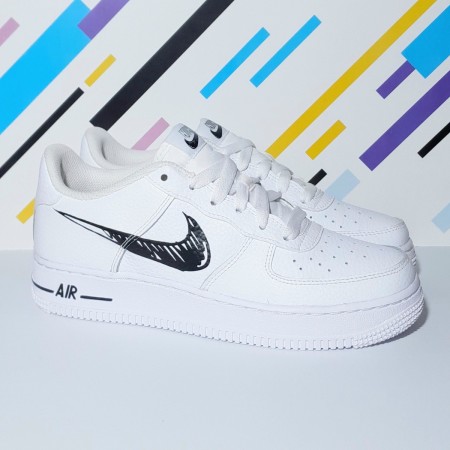 Nike Air Force 1 Low Sketch White  Unboxing  4K  Sneaker Therapy   YouTube